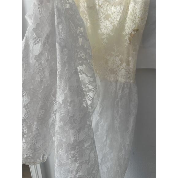 80s Vintage Victoria's Secret Dress Gold Label White Lace Nightgown Slip Dress - Picture 10 of 12